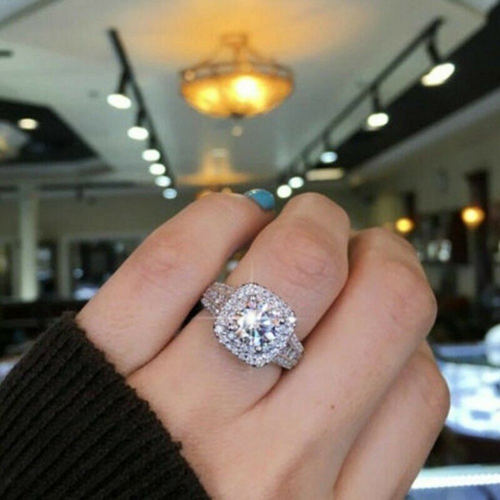 Silver White Sapphire Ring - Picture 4 of 4